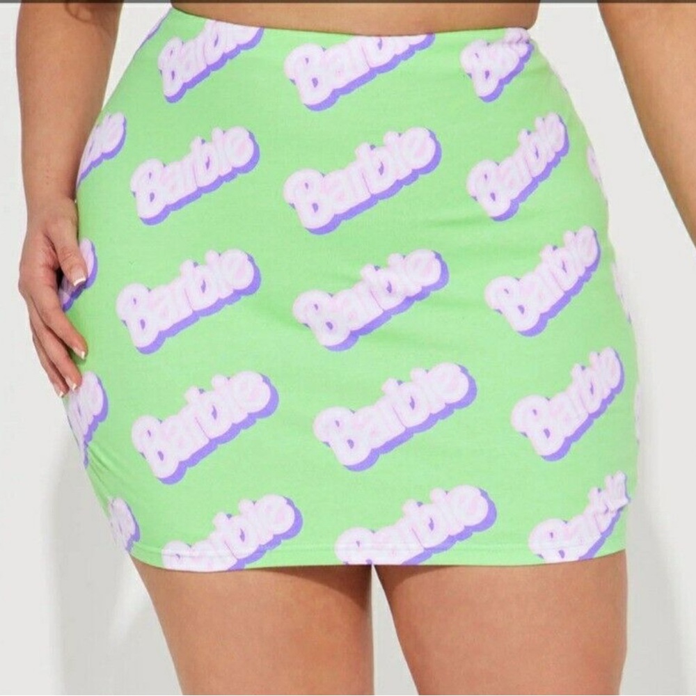 Fashion Nova Official Barbie Logo Print Mini Skirt Plus Size